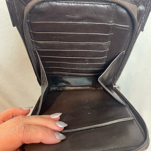 Vintage Perlina Brown Leather Crossbody Bag - Picture 4 of 8